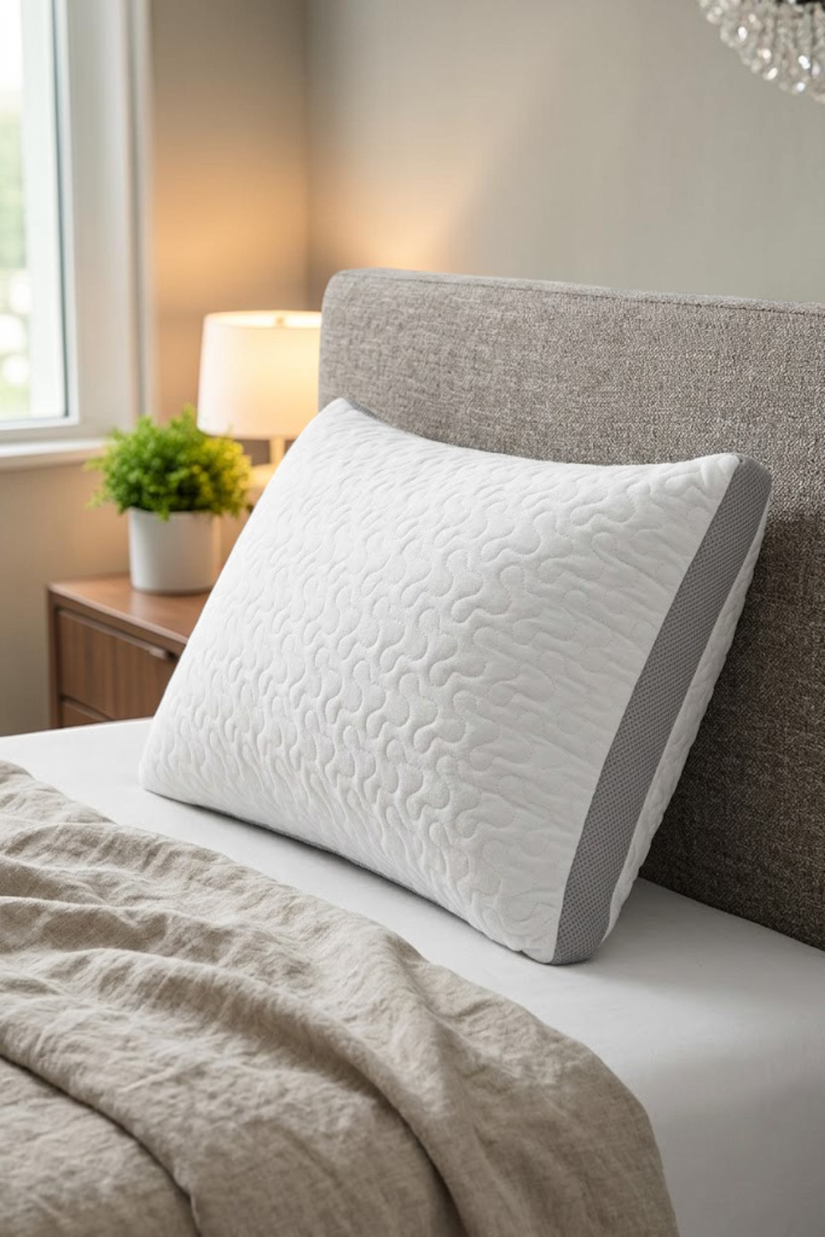 Vivanne Home Klimalı Yastık 3D File Nefes Alabilen Kumaş Serin Uyku - Beyaz